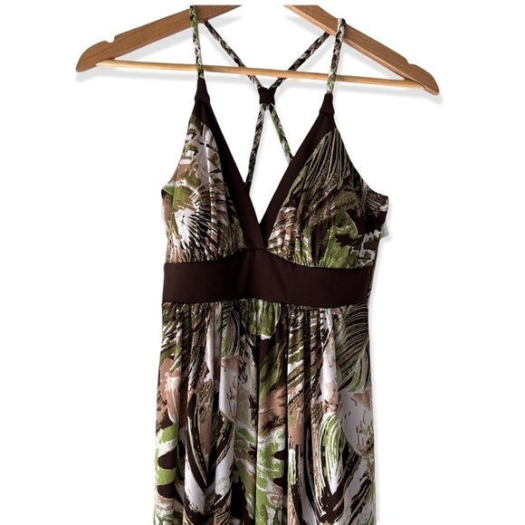 Linda Segal Tropical Print Braided Racerback Maxi Dress. Size XS - Picture 6 of 13